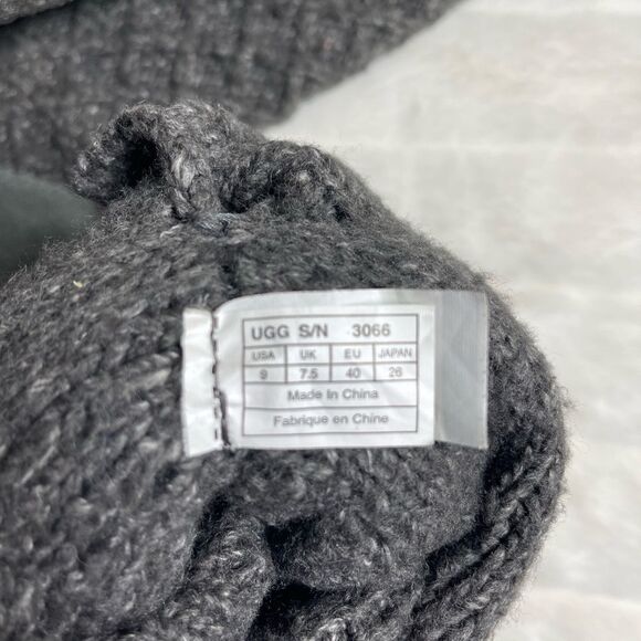 UGG Australia latice charcoal gray knit boots reversible knee high to short SZ9 - Picture 8 of 12